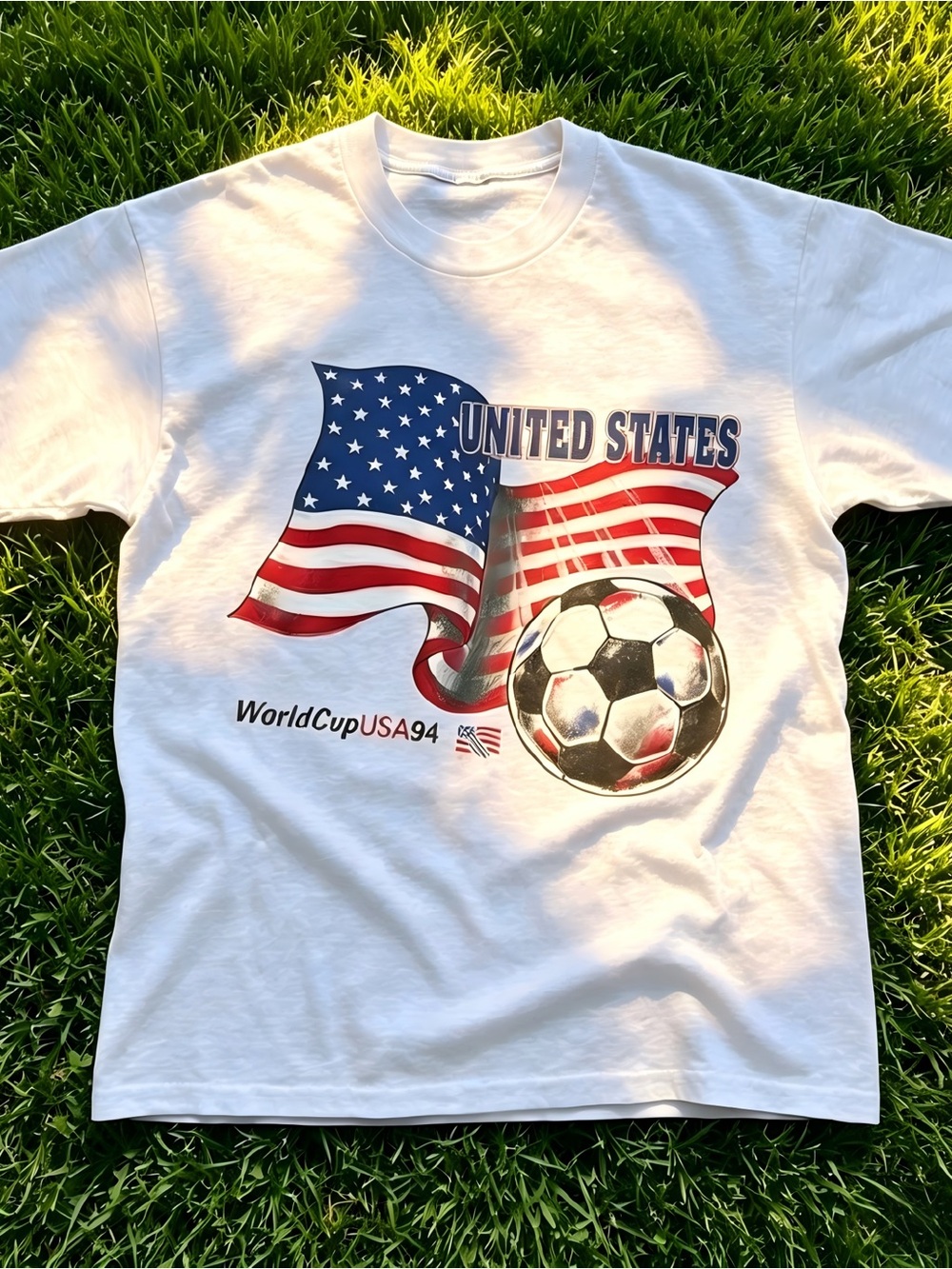90s USA World Cup Soccer white Women Men T-shirt unisex